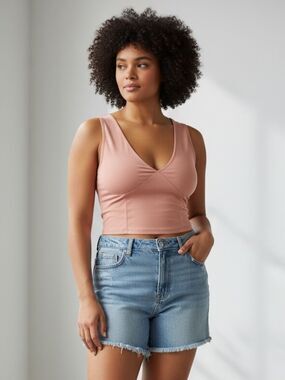 Faded Rose V-neck Top